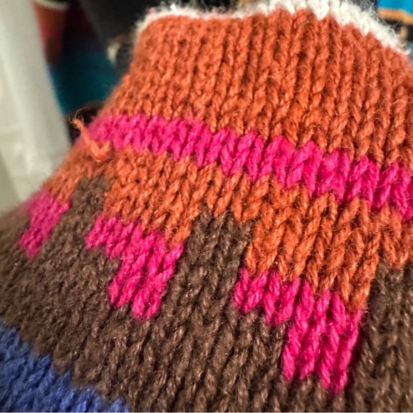 Vintage Carol Little Southwestern Aztec Cardigan | Oversized L/XL Knit Cotton - Picture 10 of 12